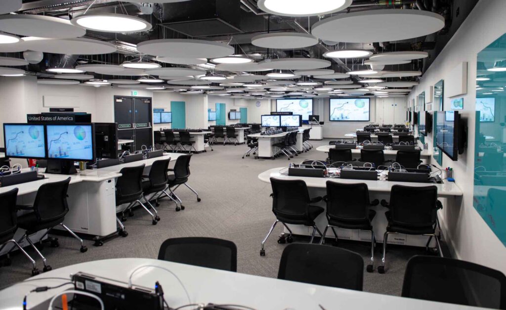 Active learning classroom at London Business School 