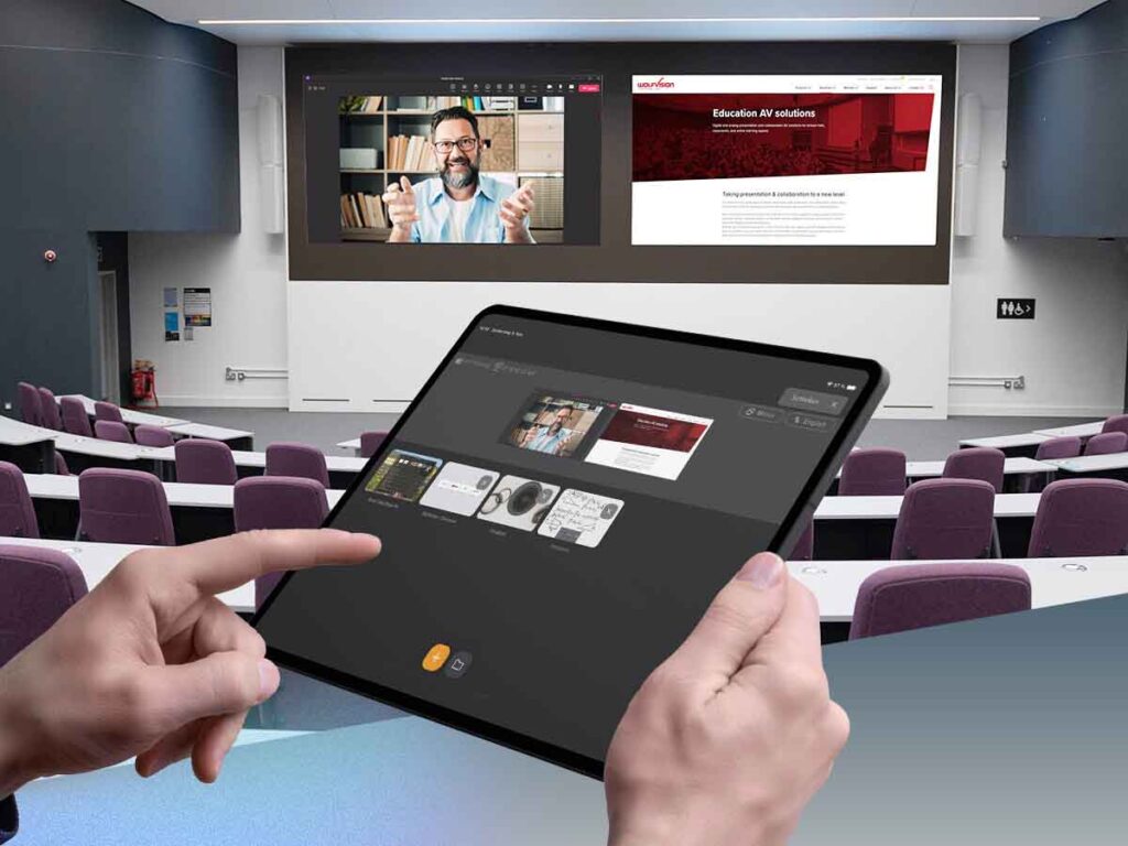 Easy control of multi-source content in a lecture theater 